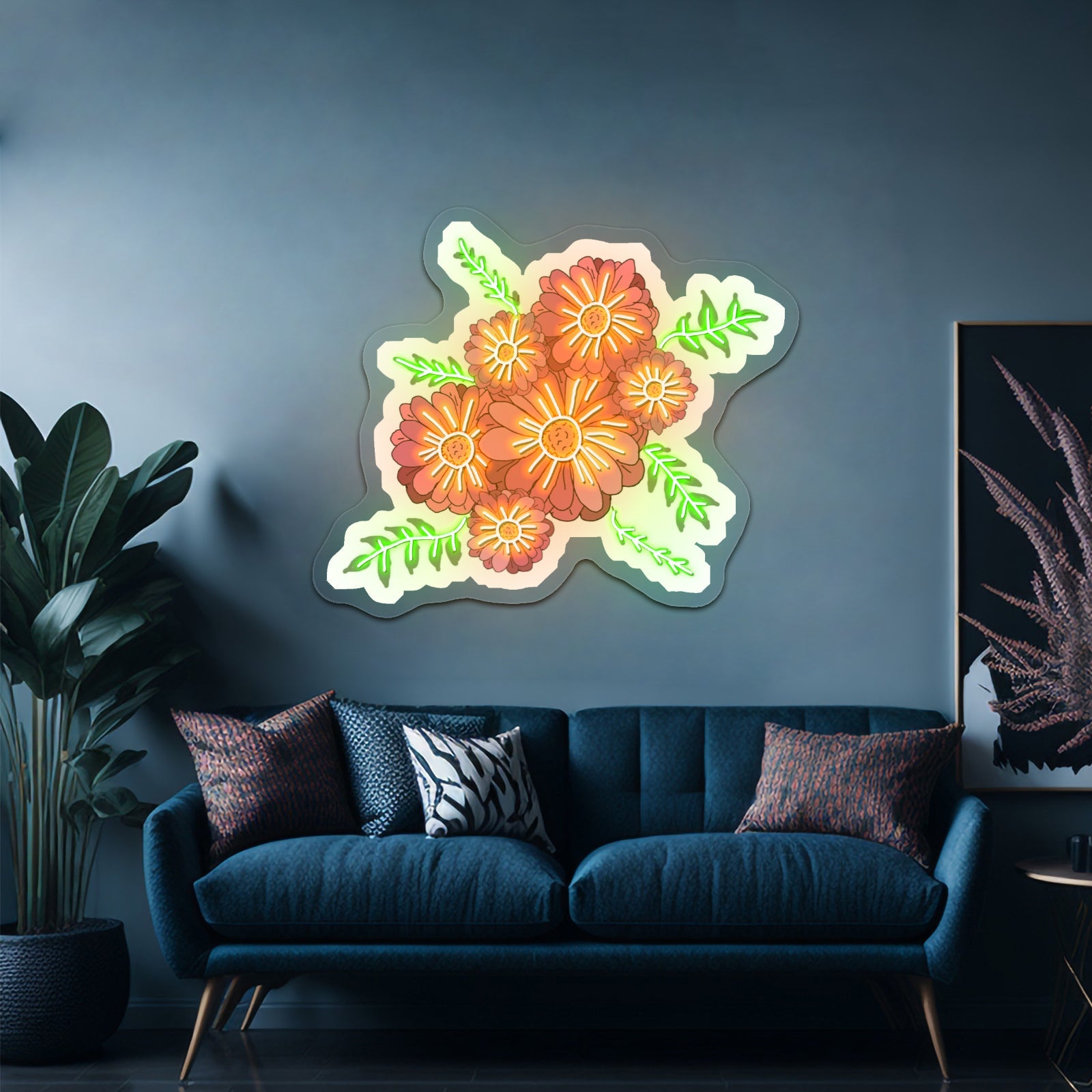 Pink Multicolor Floral Artwork Anime Neon Sign - Shineneon