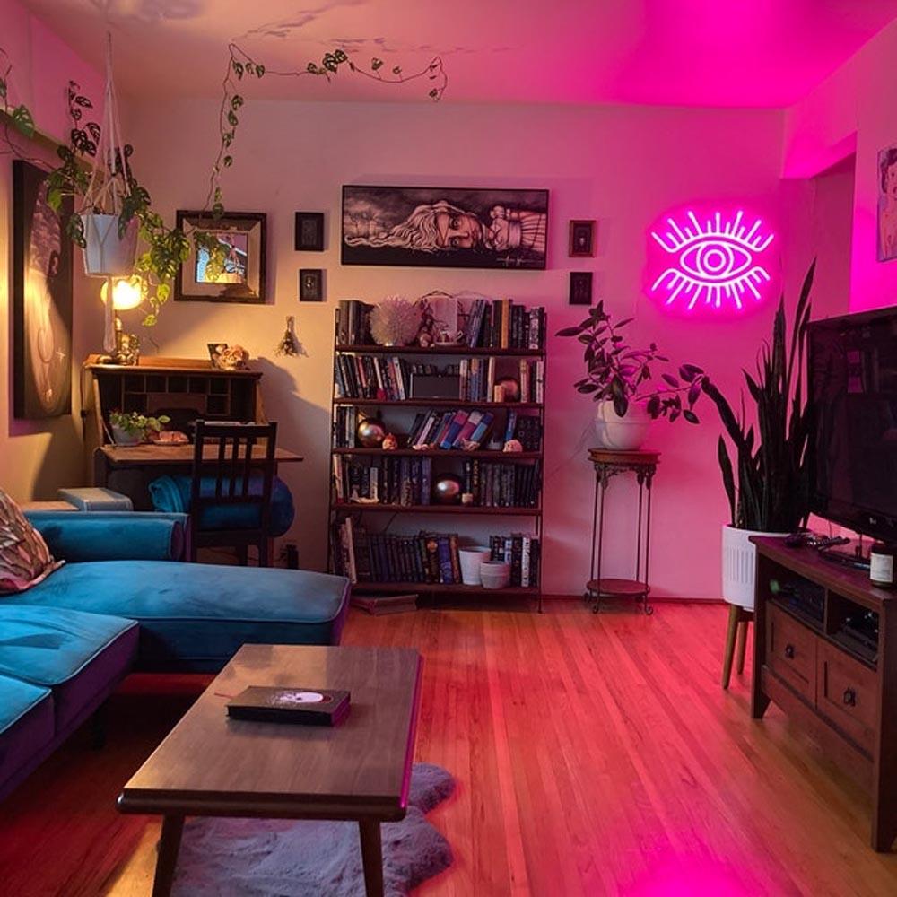 Pink Mystical Eye Led Neon Sign For Living Room Decor | Shineneon