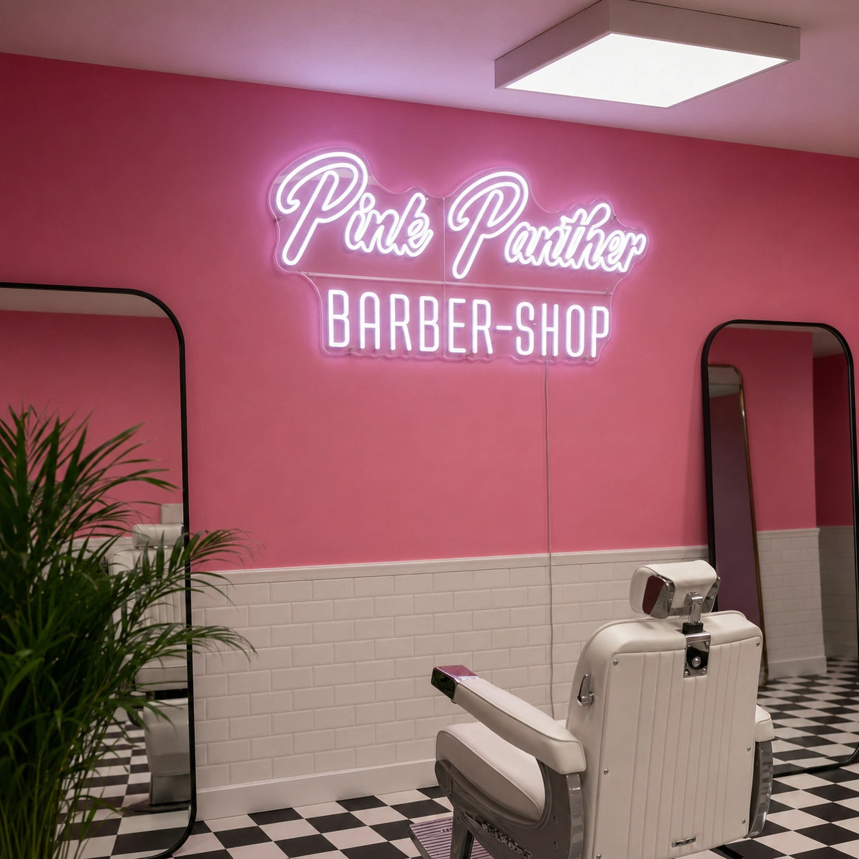 Pink Panther Barber Shop LED Neon Sign - 04 Size Image