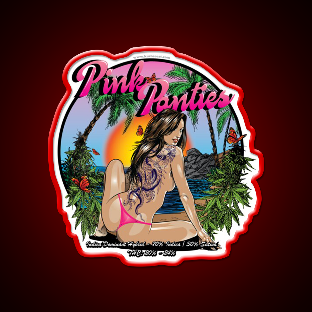 Pink Panties Strain Art Hemp Inspired Green Leaf Led Neon Sign Rgb Color - LED neon sign view 10