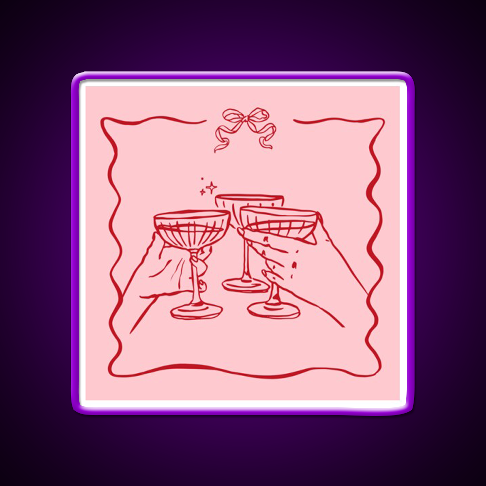 Pink Party Bow Aesthetic Dinner Party Cocktail Bar Decor Led Neon Sign Rgb Color - LED neon sign view 9