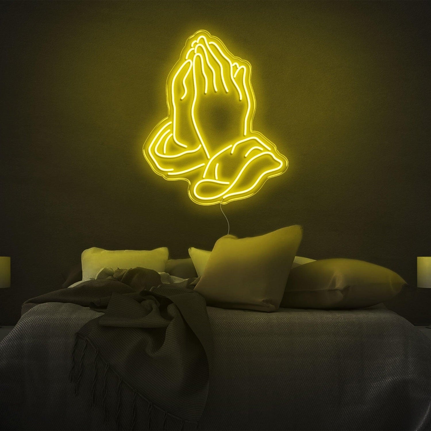 Pink Praying Hands Led Neon Sign For Modern Bedroom Decor | Shineneon
