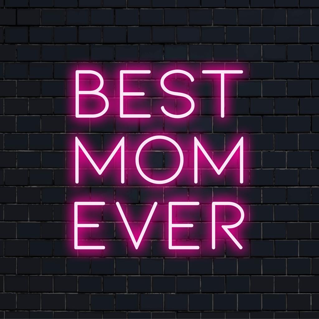 Pink-Purple Best Mom Ever Led Neon Sign For Home Decor Gift Shop Display | Shineneon