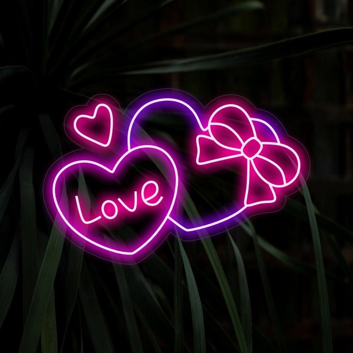 Pink Purple Heart Love Led Neon Sign For Romantic Home Wedding Decor | Shineneon