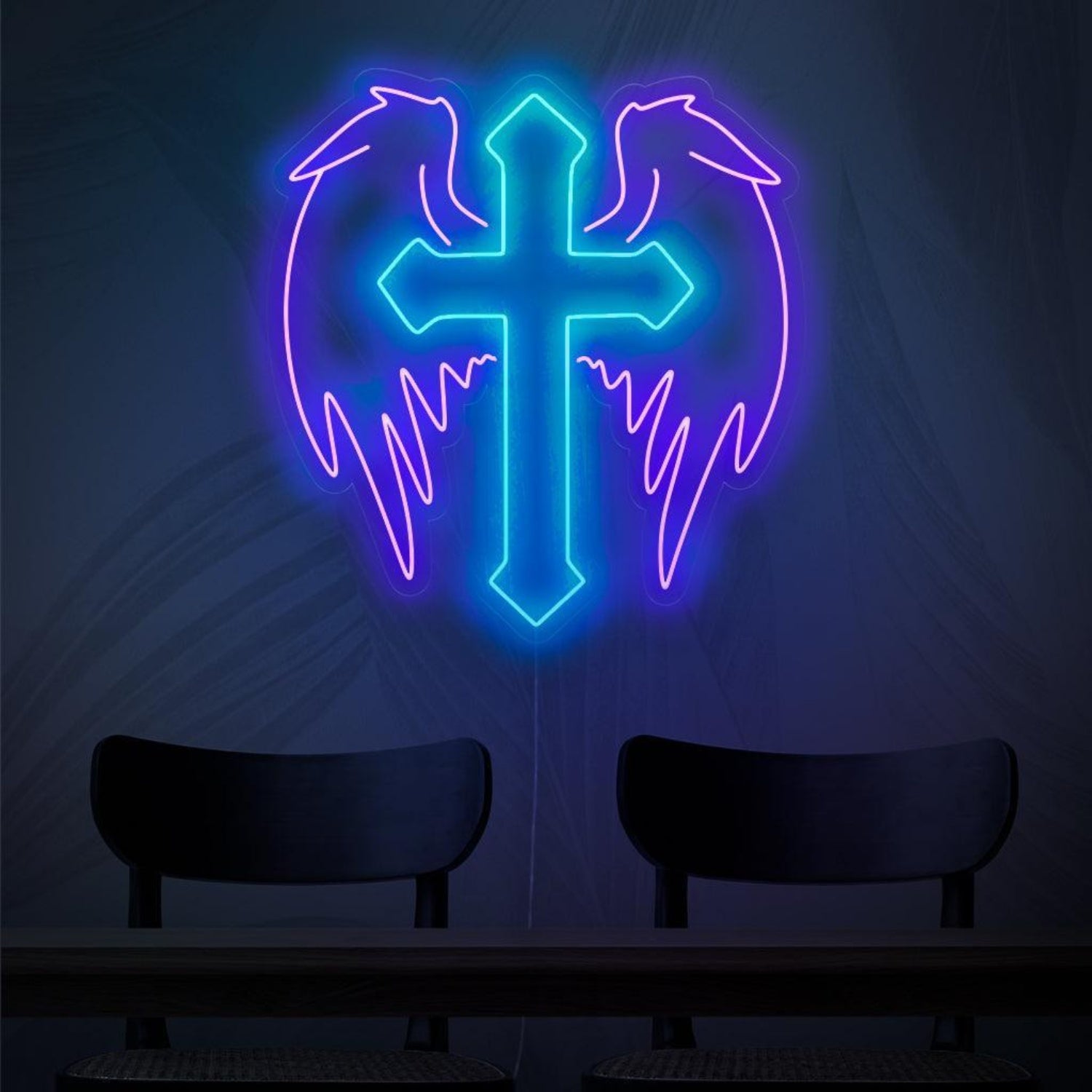 Cross with Angel Wings Neon Sign | Shineneon