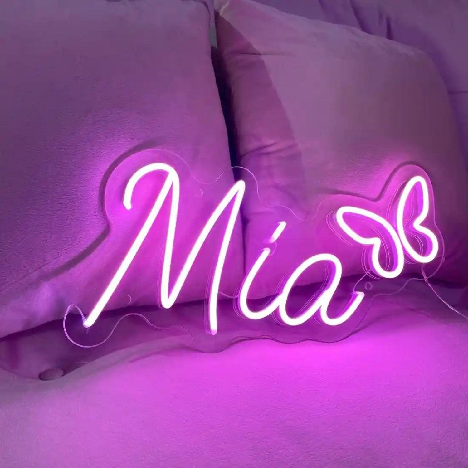 Pink-Purple Mia Butterfly LED Neon Sign for Bedroom Living Room Decor Gift | Shineneon