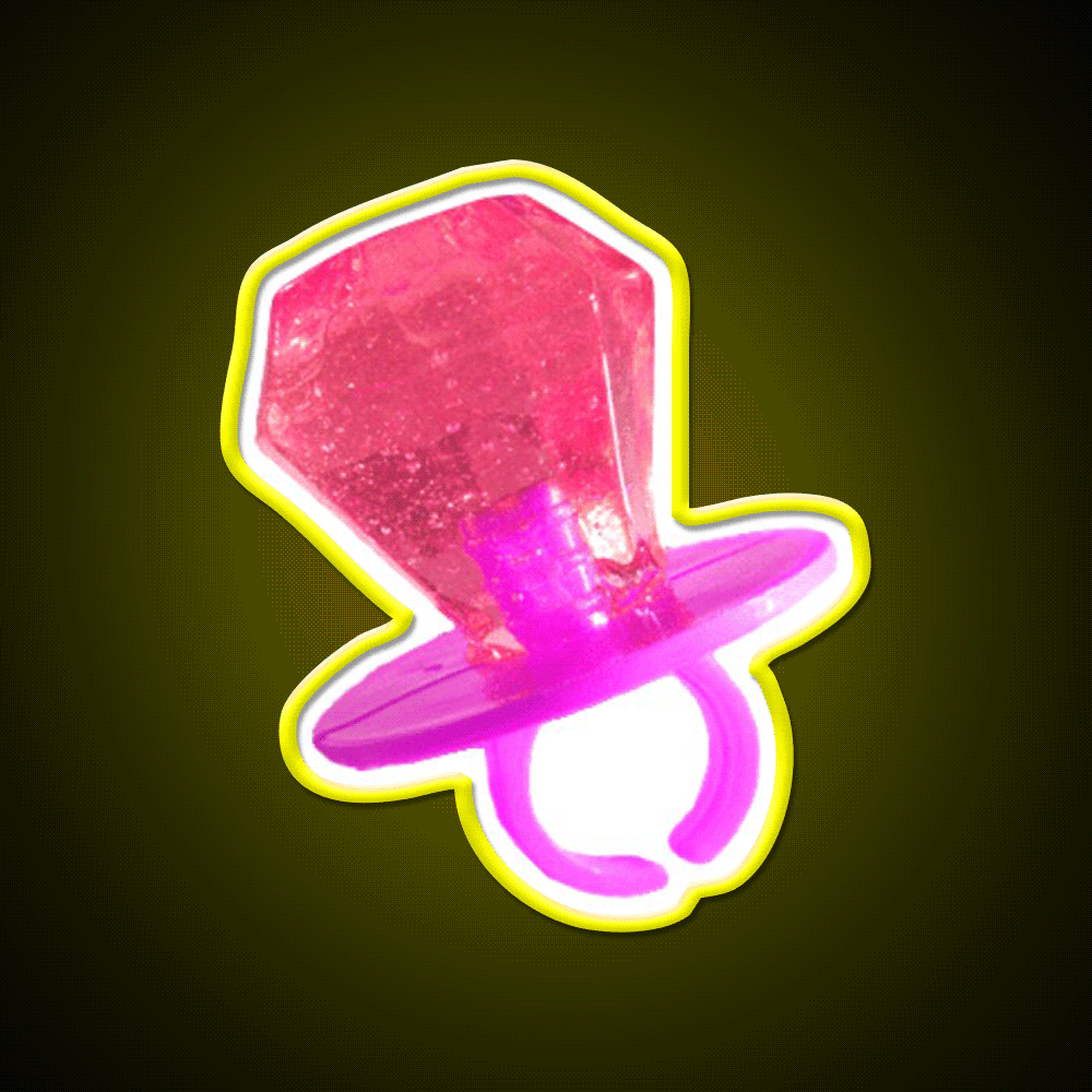 Pink Ring Pop Snack Food Led Neon Sign Rgb Color - Custom LED neon sign front view