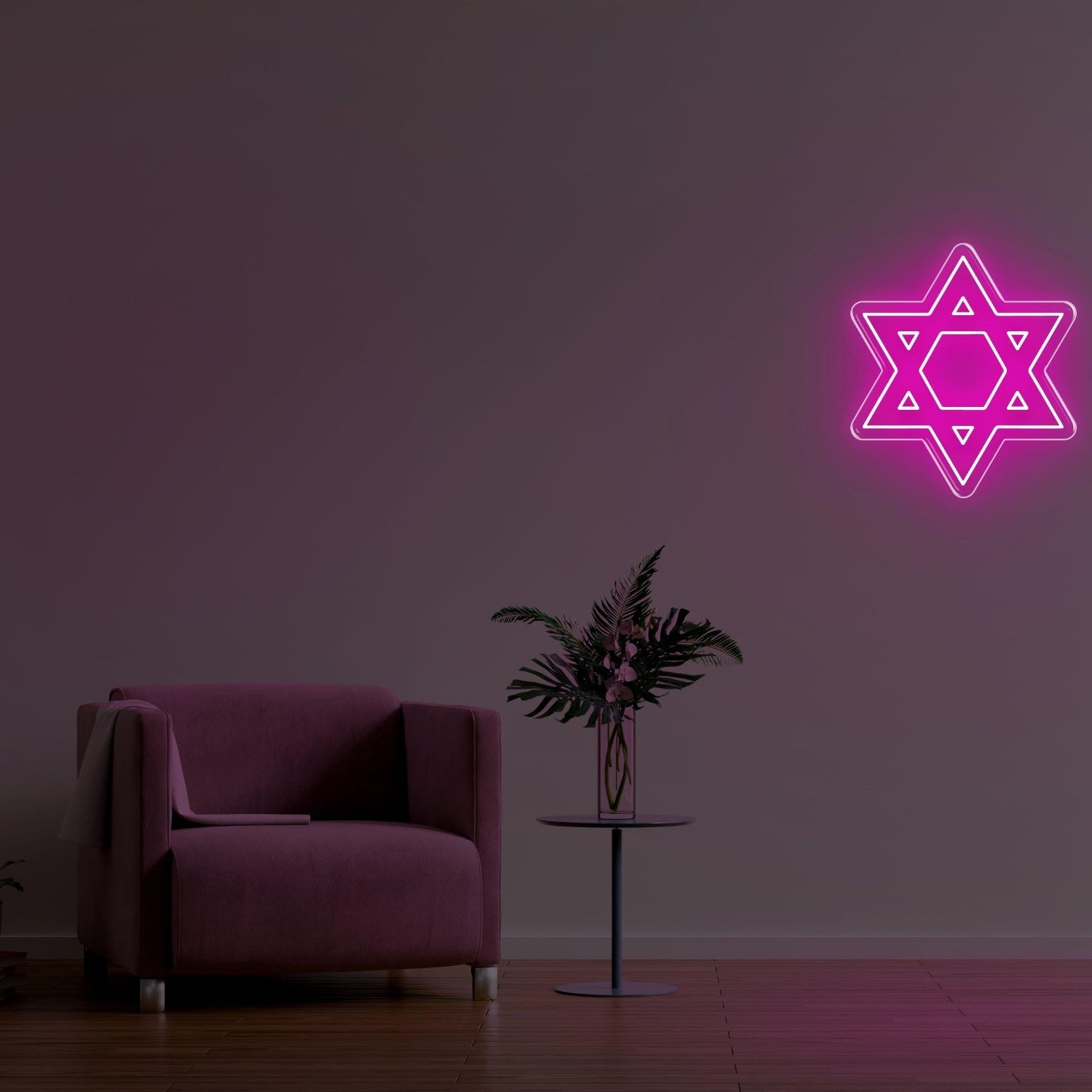Pink Star Of David Led Neon Sign For Home Decor | Shineneon