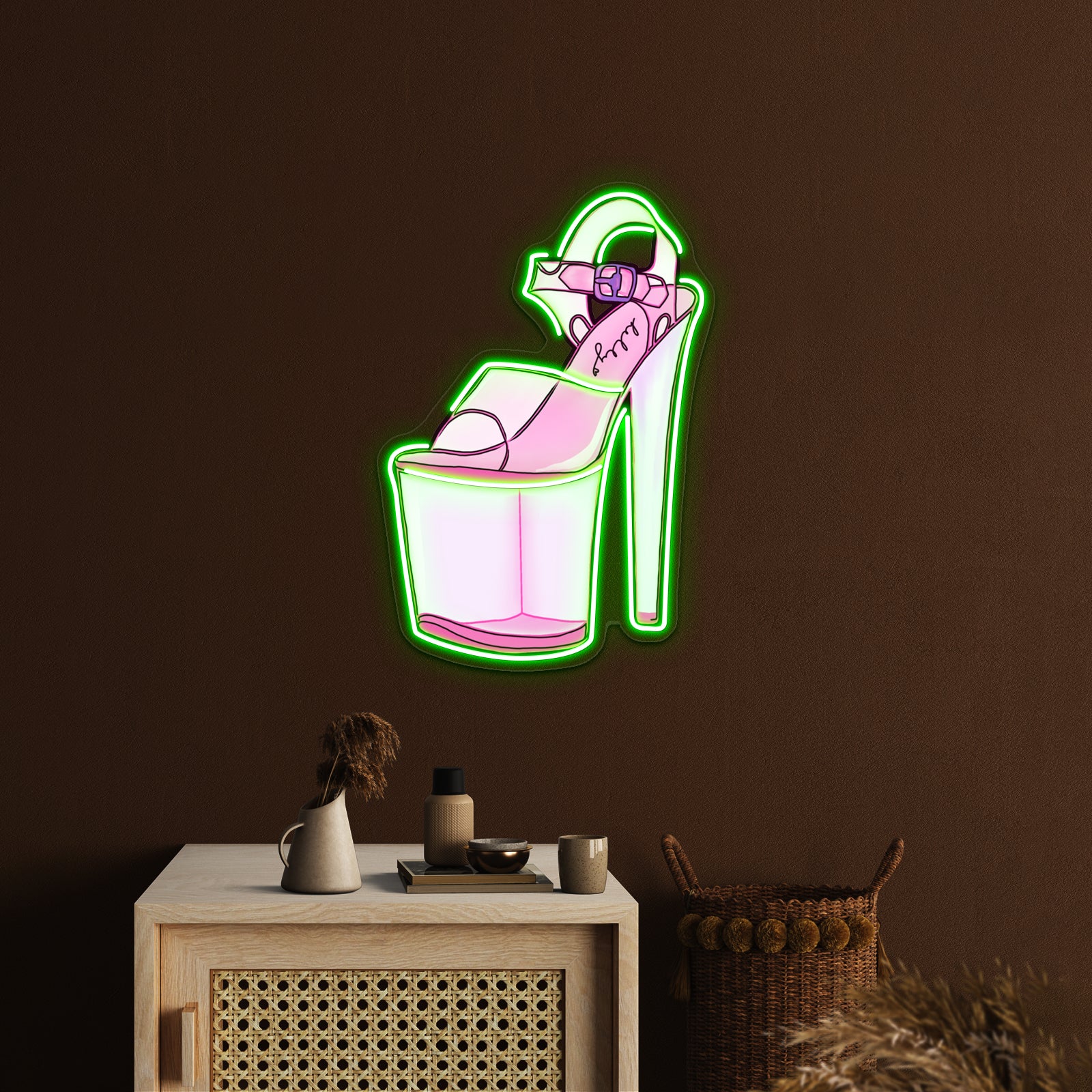 Pink Stripper Heel Artwork Led Neon Signs Custom | Shineneon