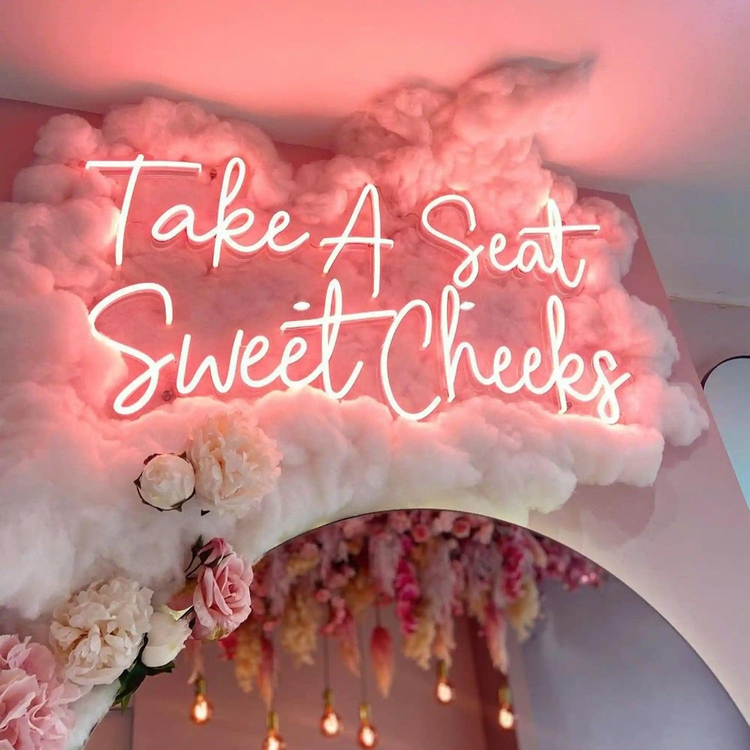 Pink Take A Seat Sweet Cheeks Led Neon Sign For Cafe Or Sweet Shop Decor | Shineneon