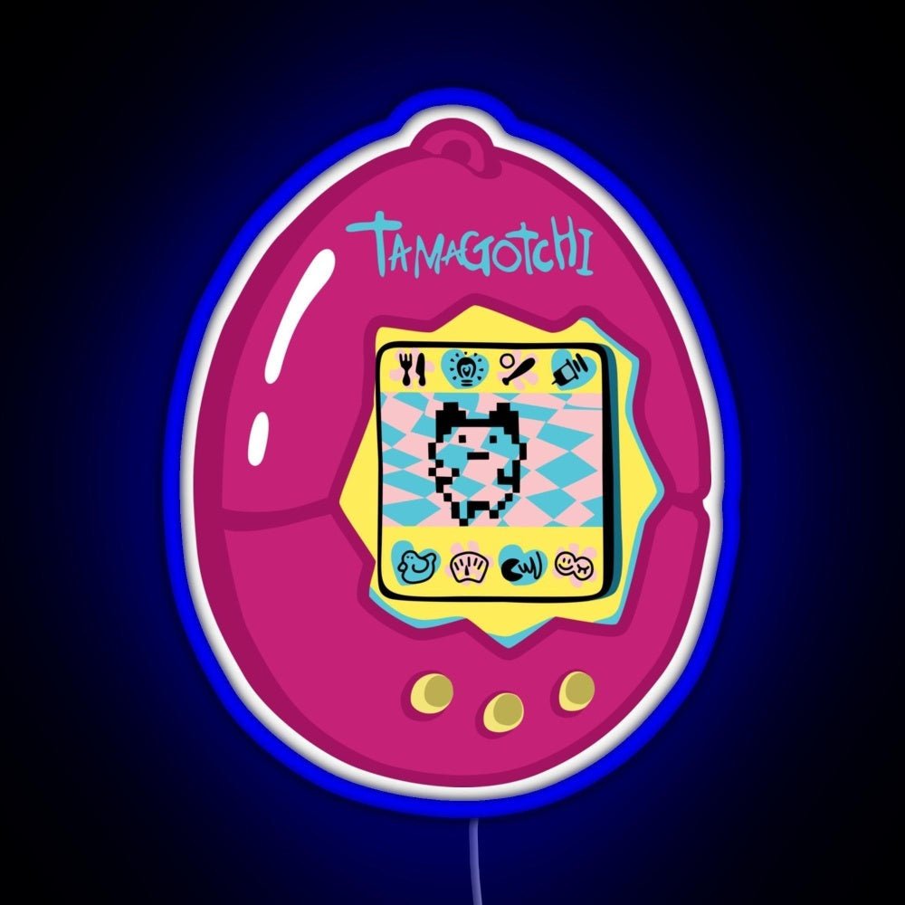 Pink Tamagotchi Color Changing Rgb Led Neon Sign Pop Wall Art - Shineneon
