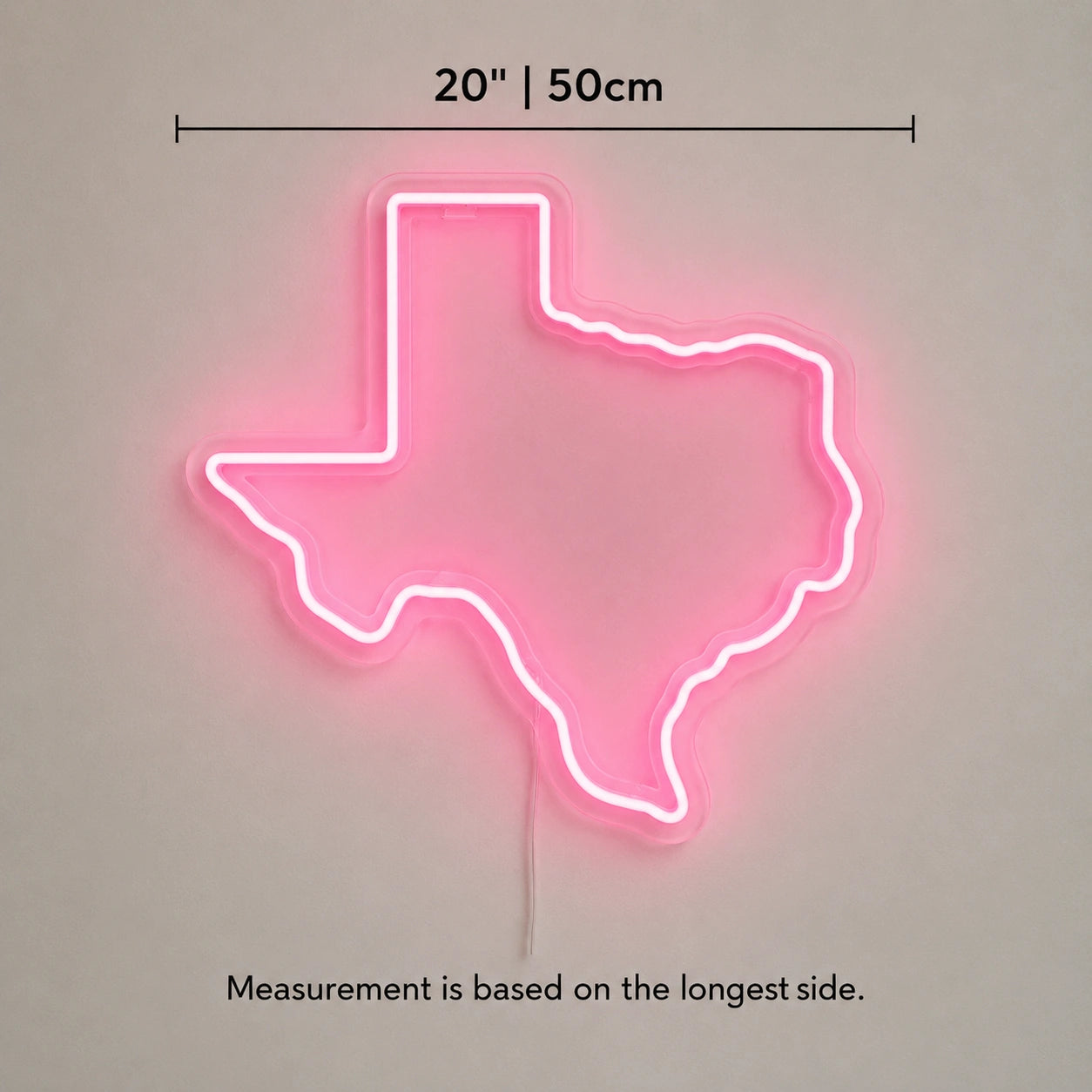 Pink Texas State Neon Sign LED Neon Sign size image