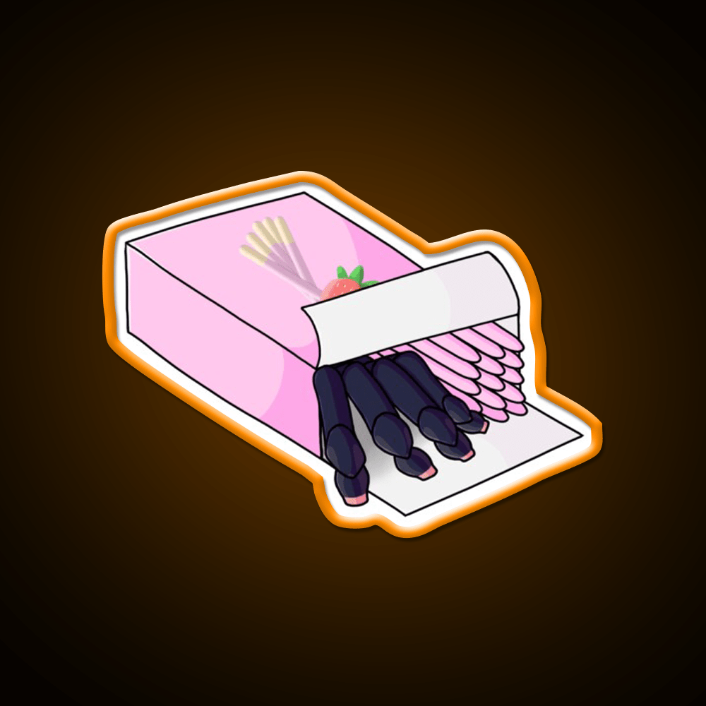 Pink Toe Tarantula Hiding As Pocky Sticks Snack Food Led Neon Sign Rgb Color - Shineneon