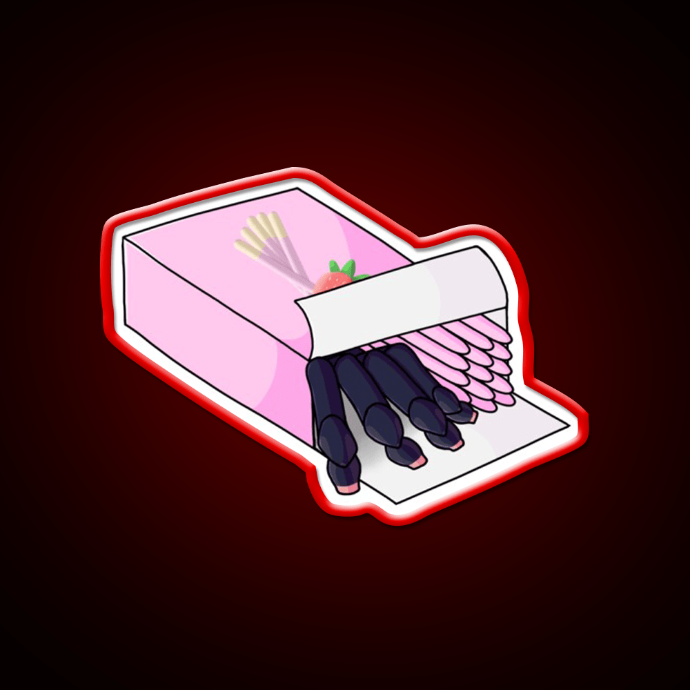 Pink Toe Tarantula Hiding As Pocky Sticks Snack Food Led Neon Sign Rgb Color - Shineneon