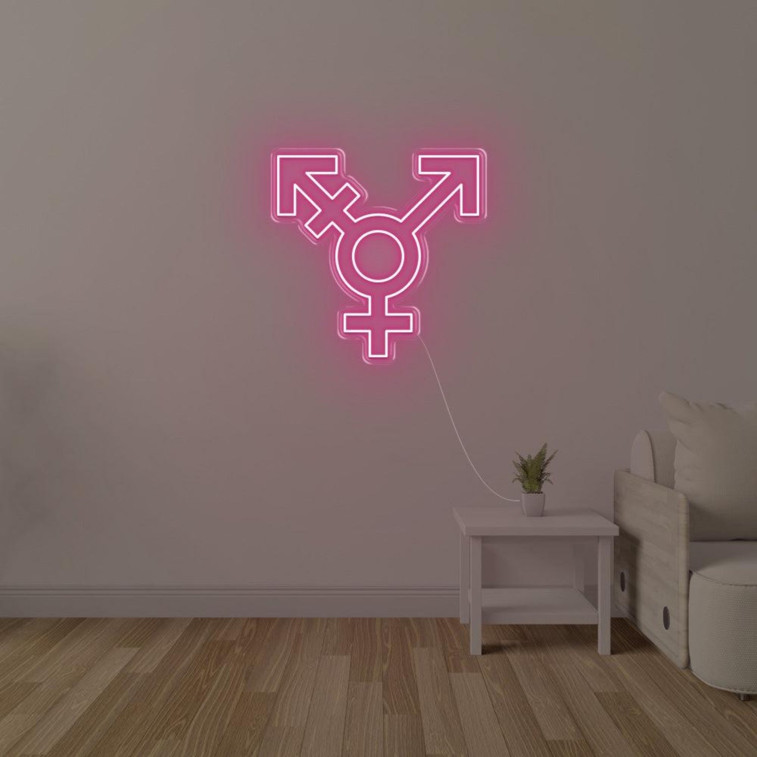 Pink Transgender Symbol Led Neon Sign For Modern Indoor Wall Decor | Shineneon
