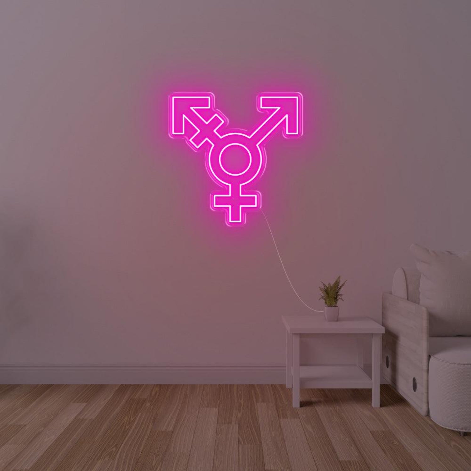 Pink Transgender Symbol Led Neon Sign For Modern Indoor Wall Decor | Shineneon