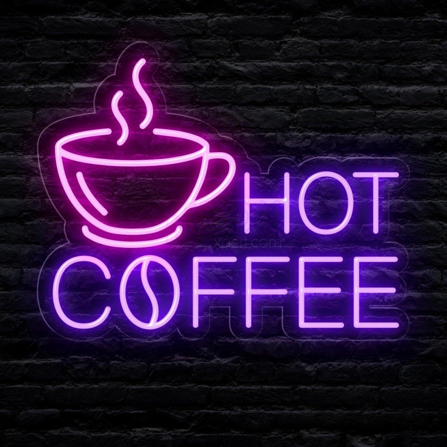 Pink White Hot Coffee Led Neon Sign With Cup Design For Cafe Home Bar Decor | Shineneon