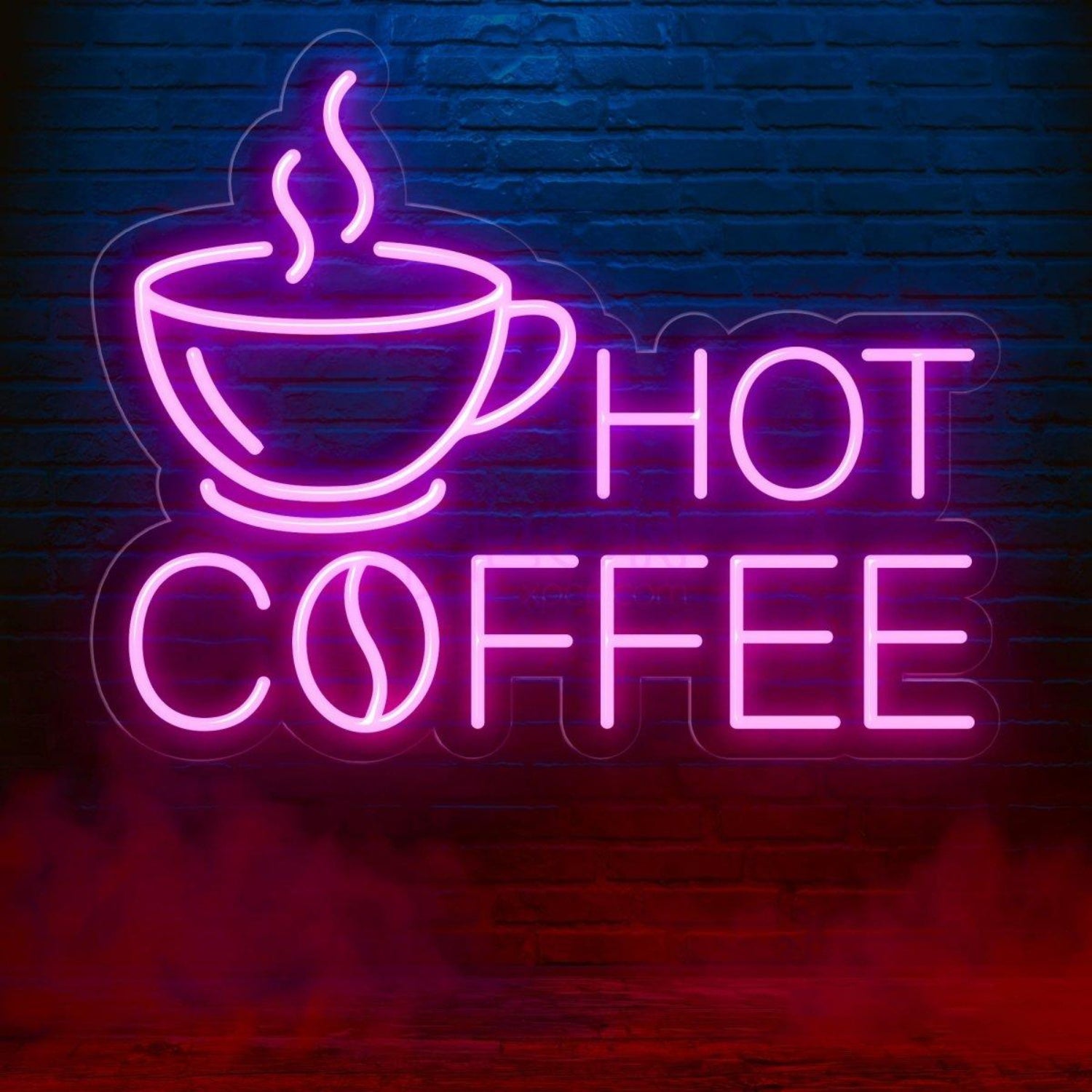 Pink White Hot Coffee Led Neon Sign With Cup Design For Cafe Home Bar Decor | Shineneon