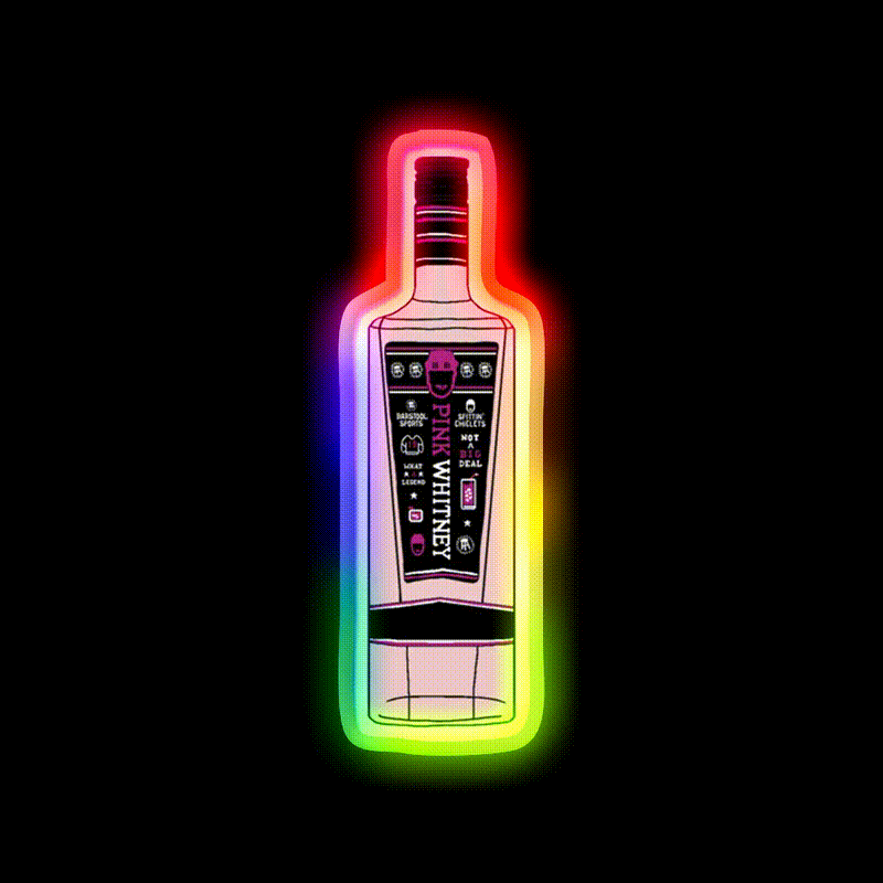 Pink Whitney Whiskey Drink Bar Led Neon Sign Rgb Color