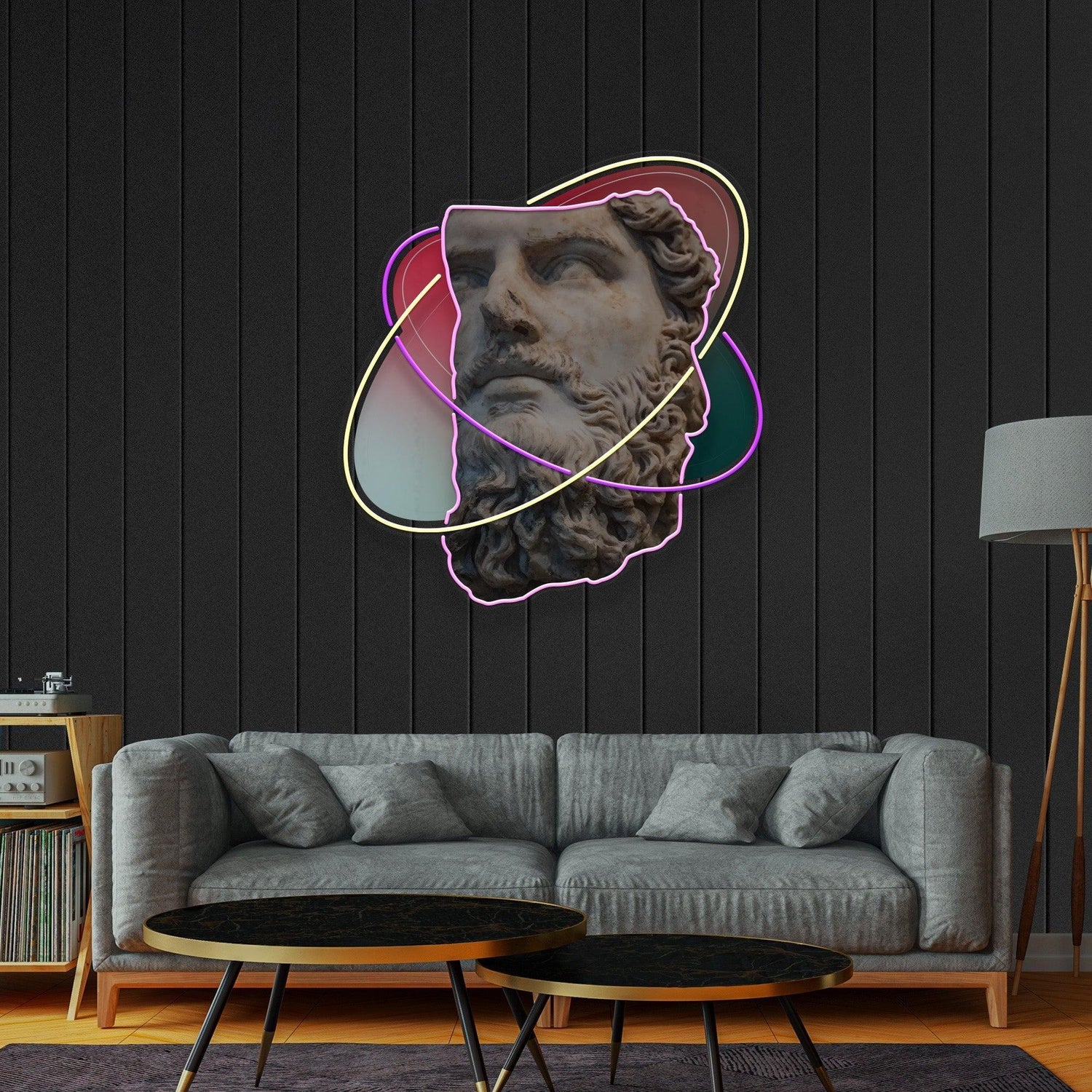 Pink-Yellow Classical Sculpture Uv Printed Led Neon Sign For Home Decor Creative Studios | Shineneon