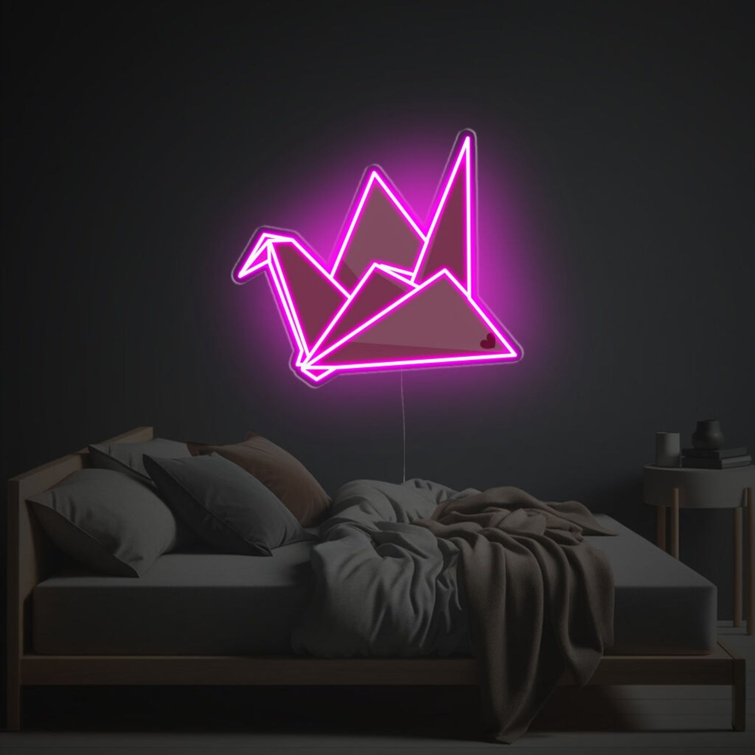 Pinky Paper Crane Led Neon Acrylic Artwork | Shineneon