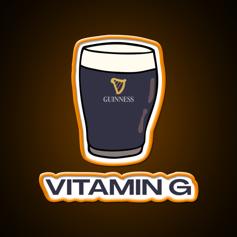 Pint Of Guiness Vitamin G Split The G Beer Bar Decor Led Neon Sign Rgb Color - LED neon sign view 6
