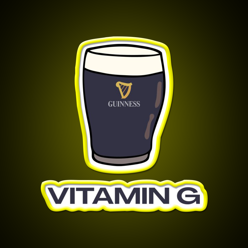 Pint Of Guiness Vitamin G Split The G Beer Bar Decor Led Neon Sign Rgb Color - LED neon sign view 7