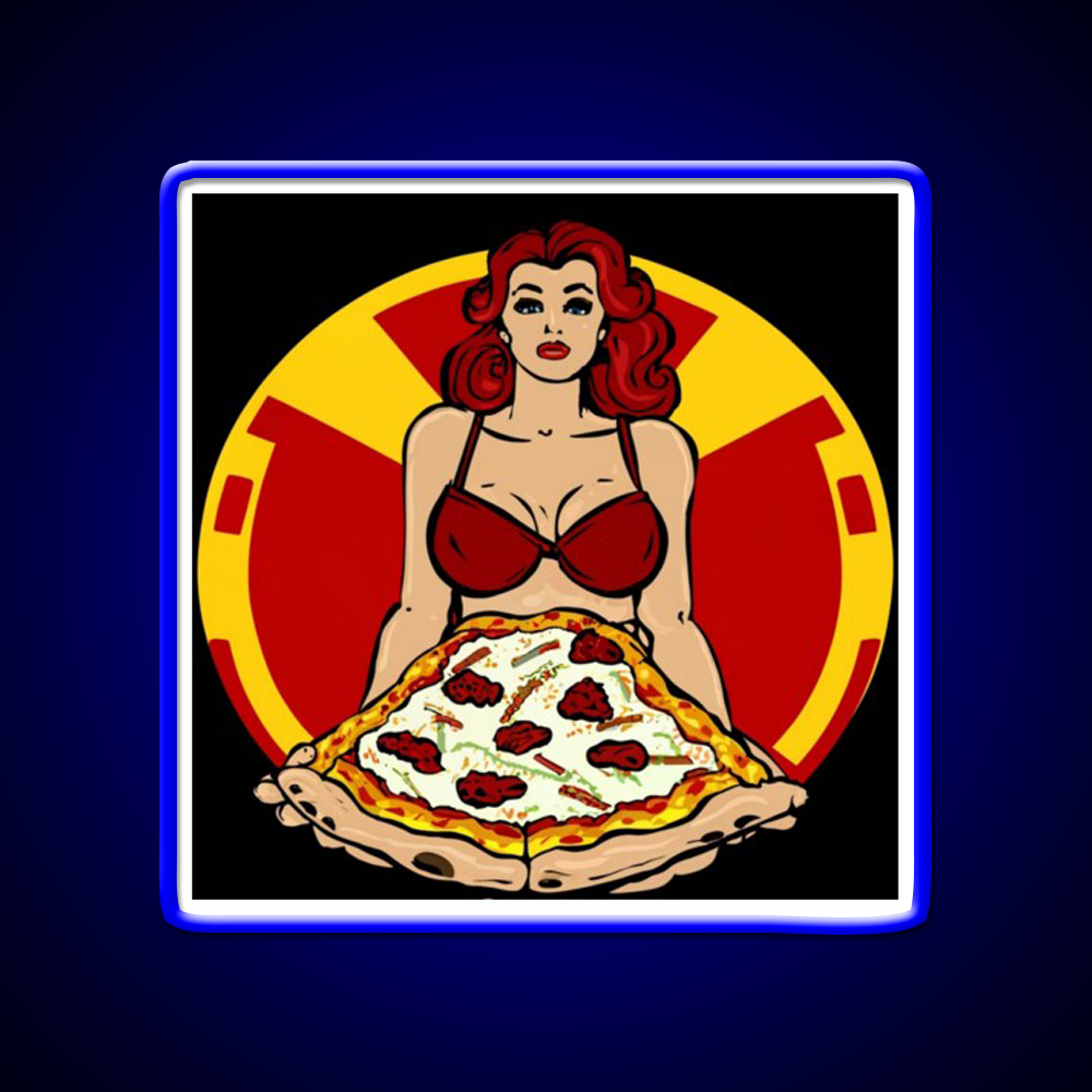 Pinup Pizza Fast Food Led Neon Sign For Burger Place Rgb Color