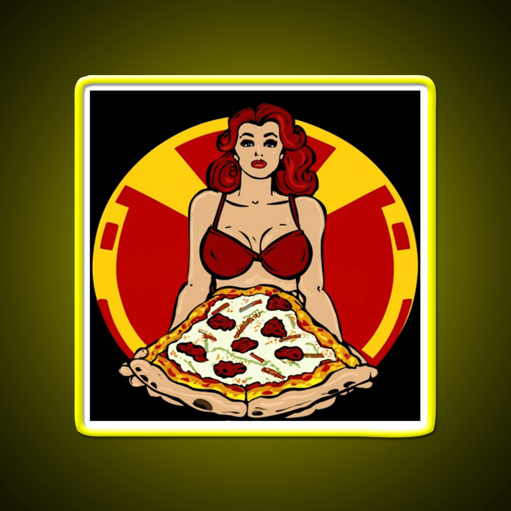Pinup Pizza Fast Food Led Neon Sign For Burger Place Rgb Color - Shineneon