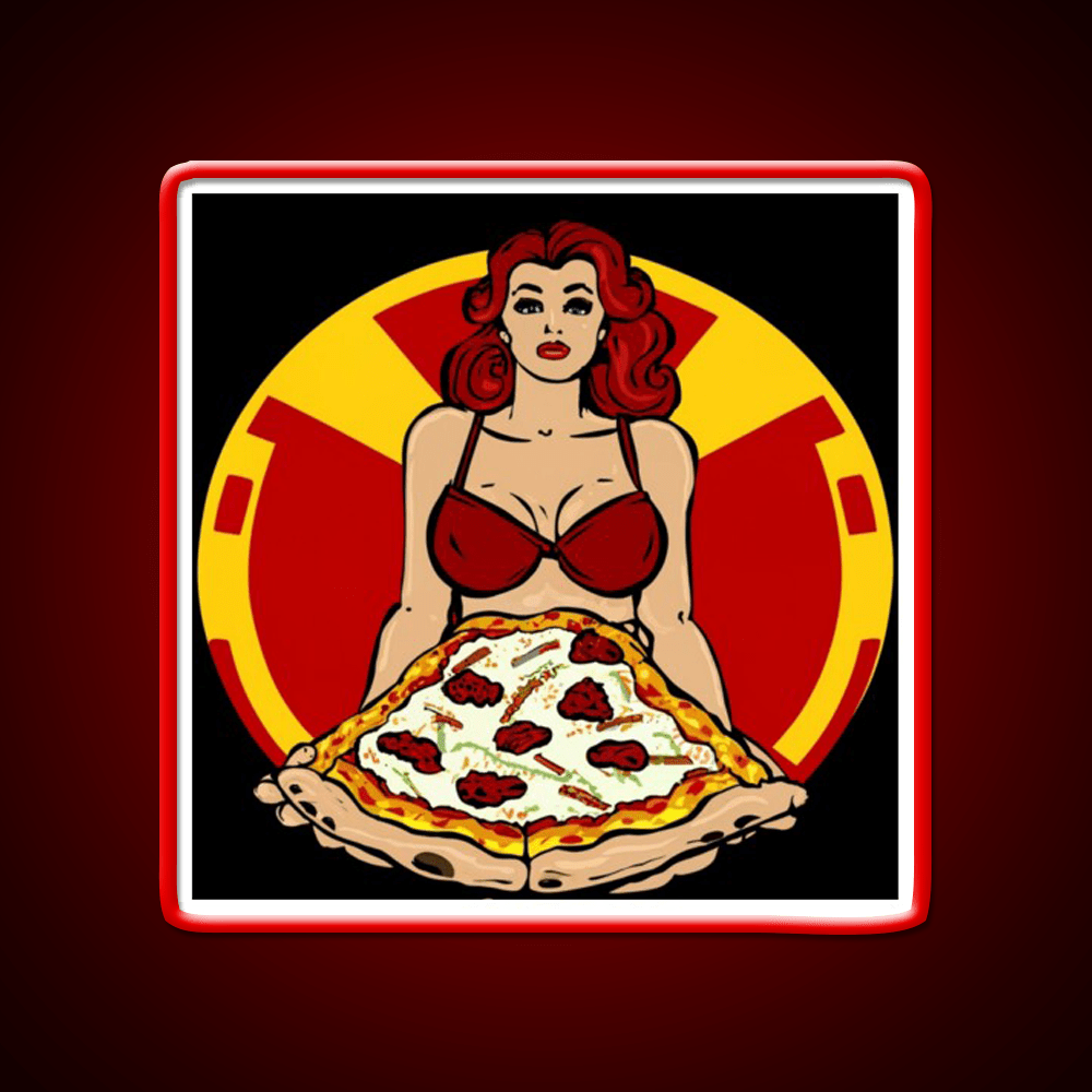 Pinup Pizza Fast Food Led Neon Sign For Burger Place Rgb Color - Shineneon