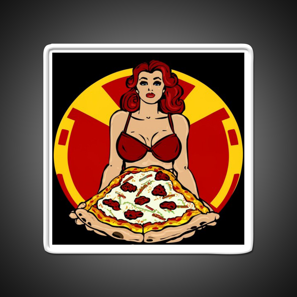 Pinup Pizza Fast Food Led Neon Sign For Burger Place Rgb Color