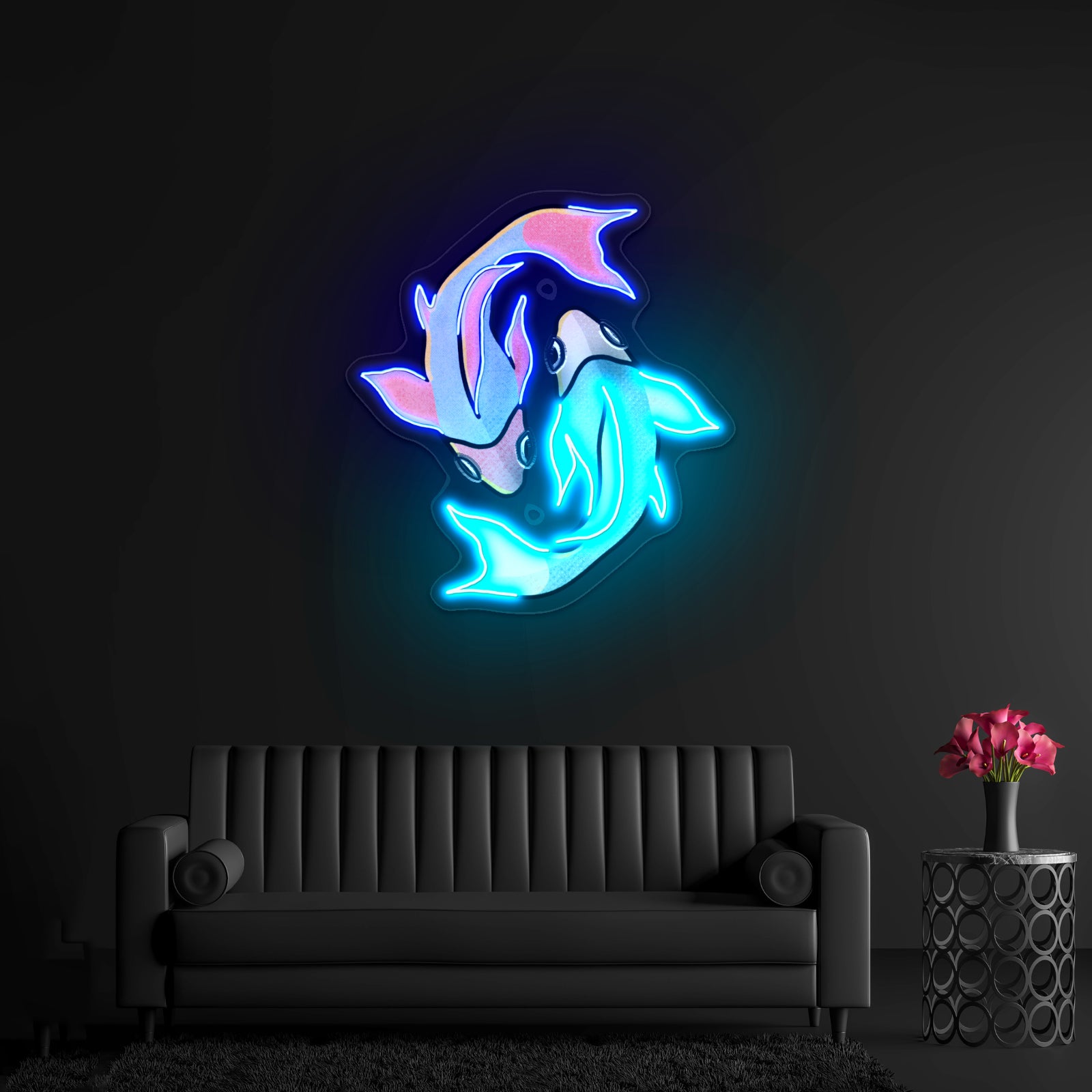 Pisces Fish Sign Zodiac Artwork Aesthetic Neon Signs