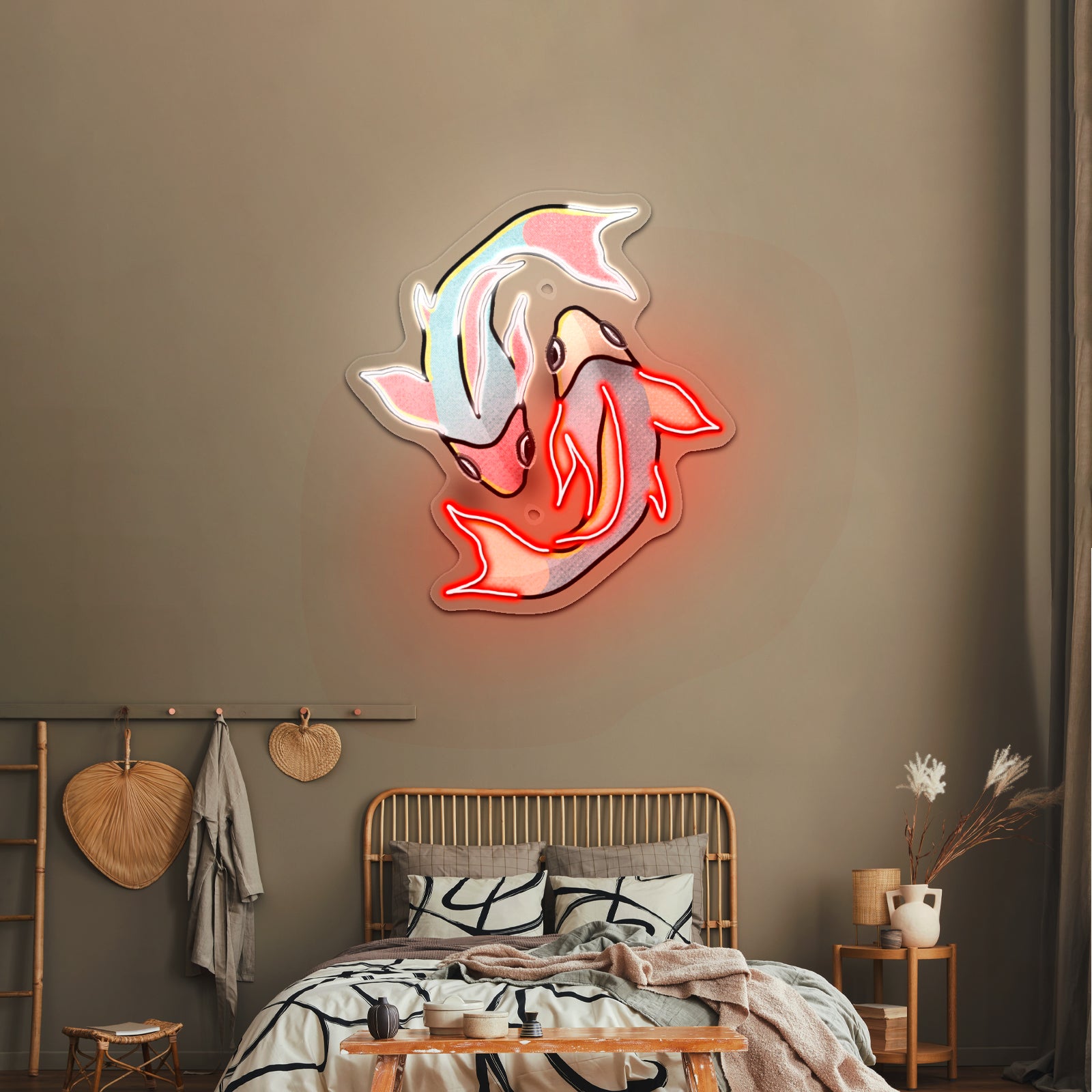 Pisces Fish Sign Zodiac Artwork Aesthetic Neon Signs