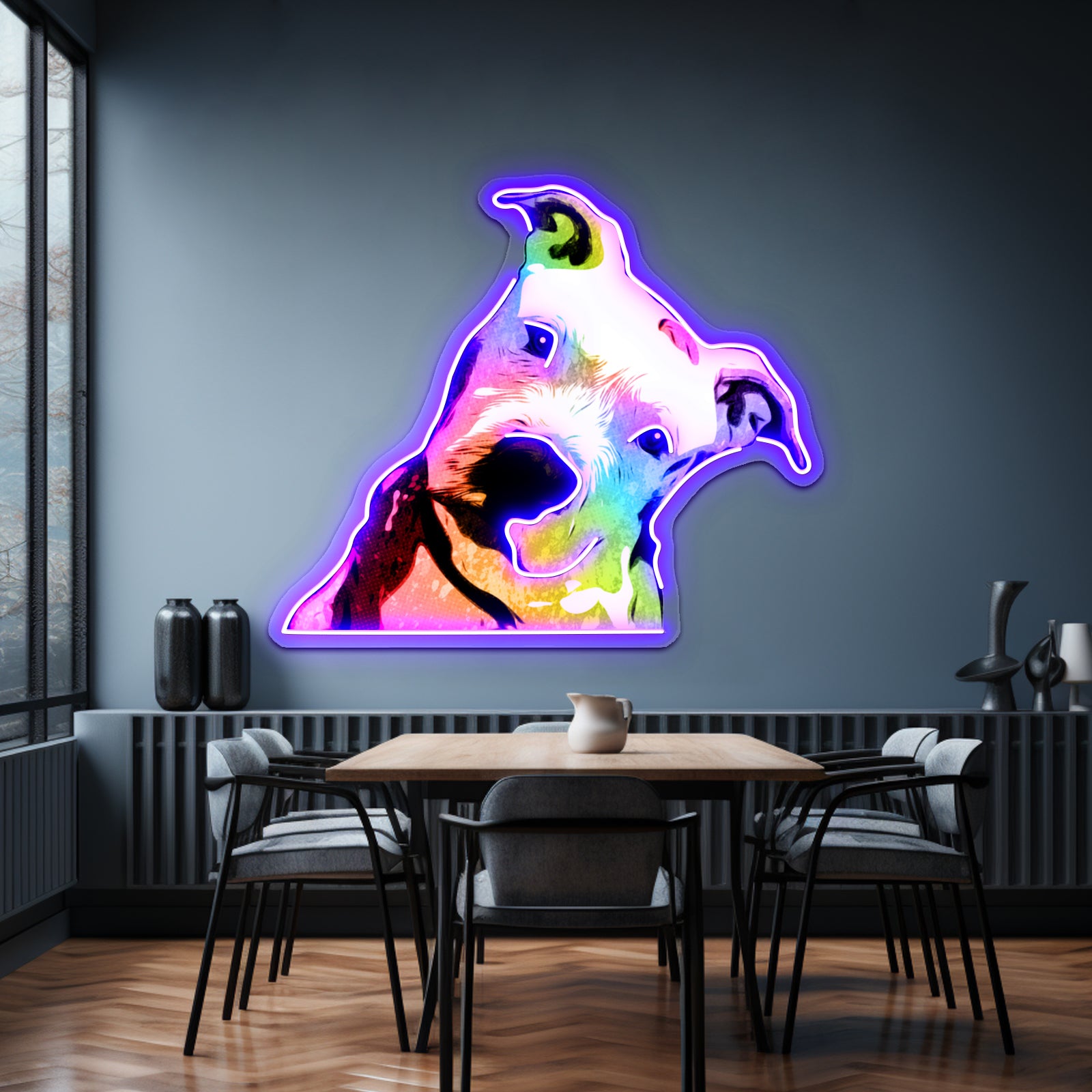 Pit Bull Rainbow Series Pop Artwork Led Neon Signs Custom | Shineneon