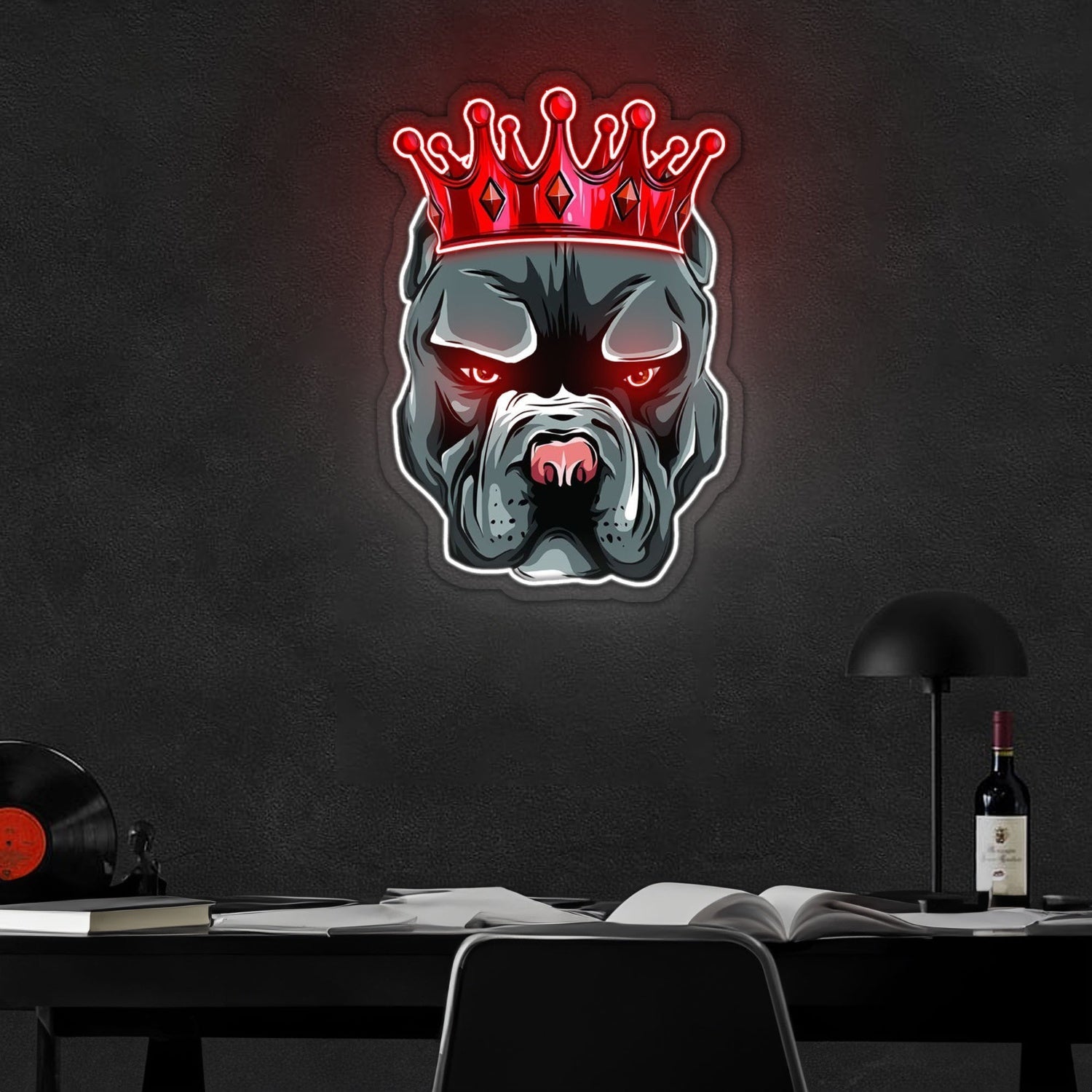 Pitbull In Crown Led Neon Sign X Acrylic Artwork - Shineneon