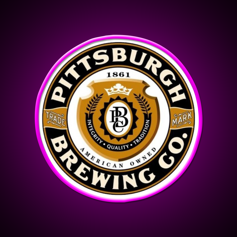 Pittsburgh Brewing Co Beer Bar Decor Led Neon Sign Rgb Color - Neon sign mounted on wall in room