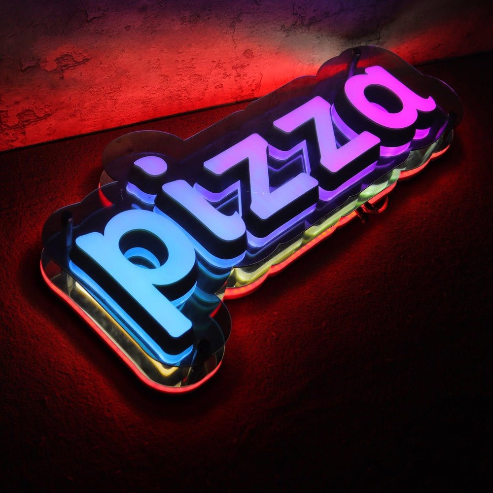 Pizza 3D Front And Back Lit Letters Metal Led Sign - Shineneon