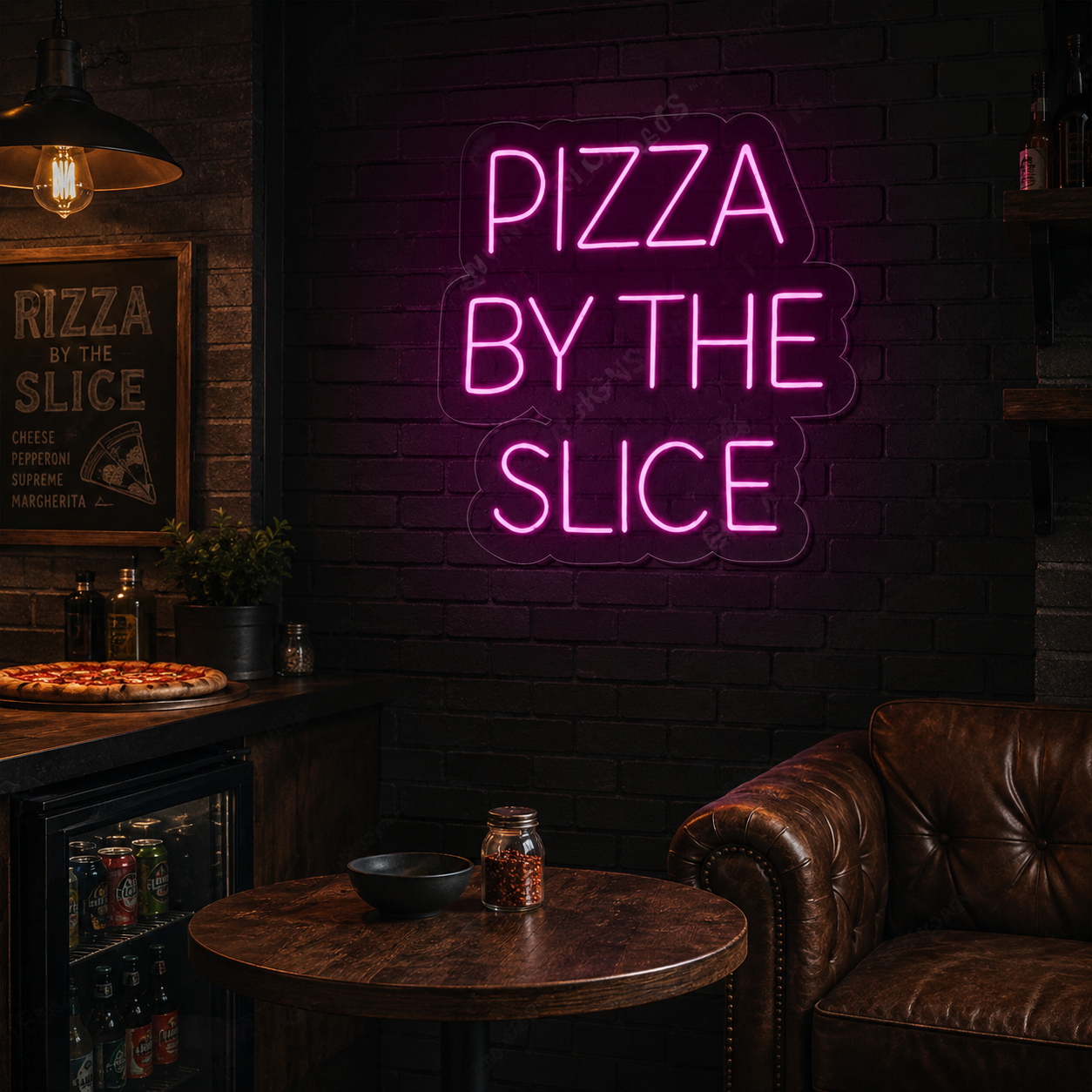 Pizza By The Slice LED Neon Sign Home Wall Art - 02 High-Converting Product Image