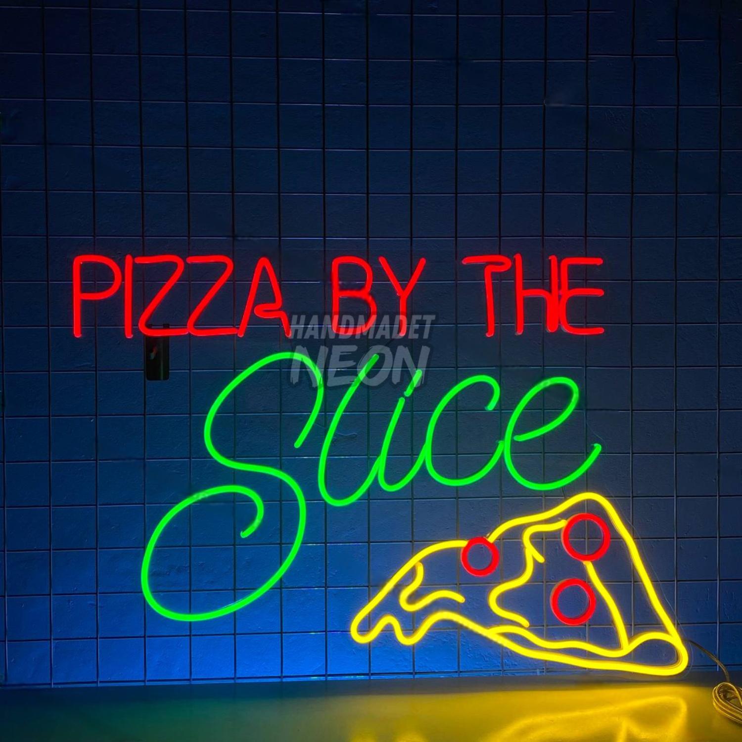 Pizza By The Slice Led Neon Sign Restaurant Neon Lights | Shineneon