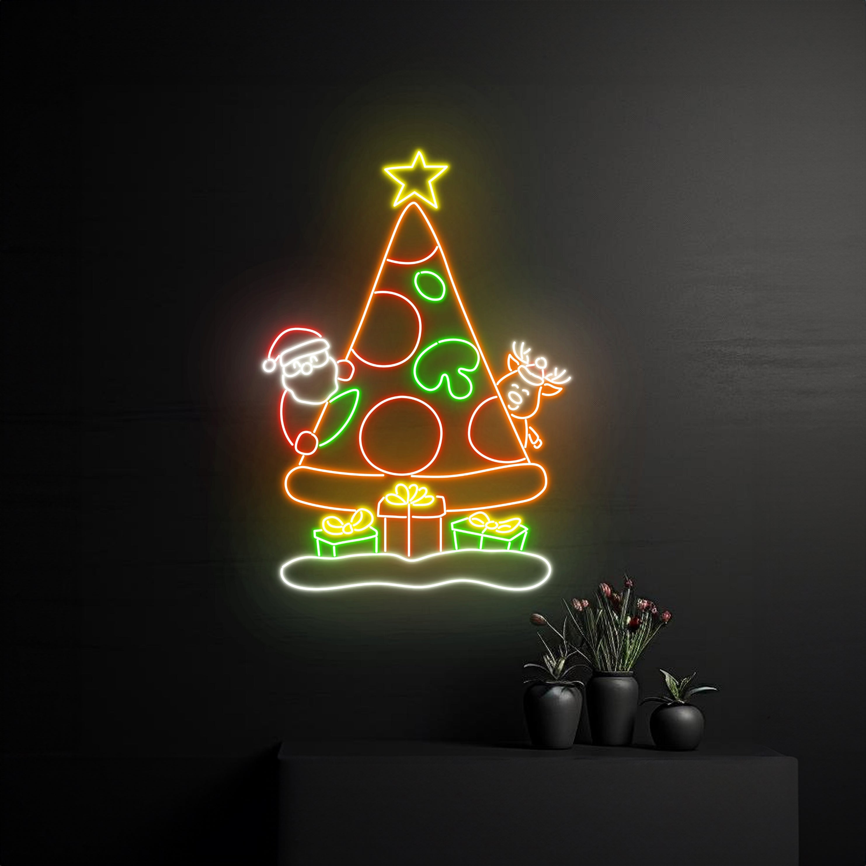 Pizza Christmas Tree Neon Sign | Shineneon