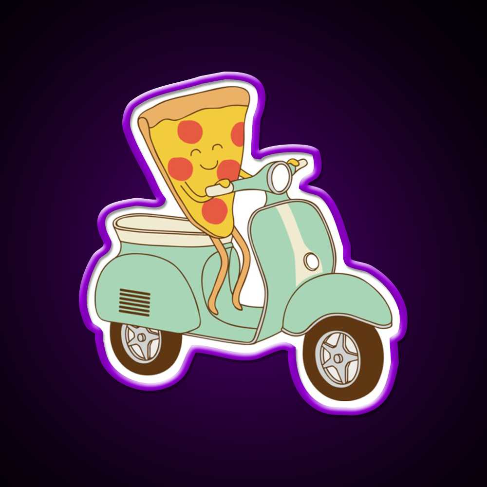 Pizza Delivery Fast Food Led Neon Sign For Burger Place Rgb Color