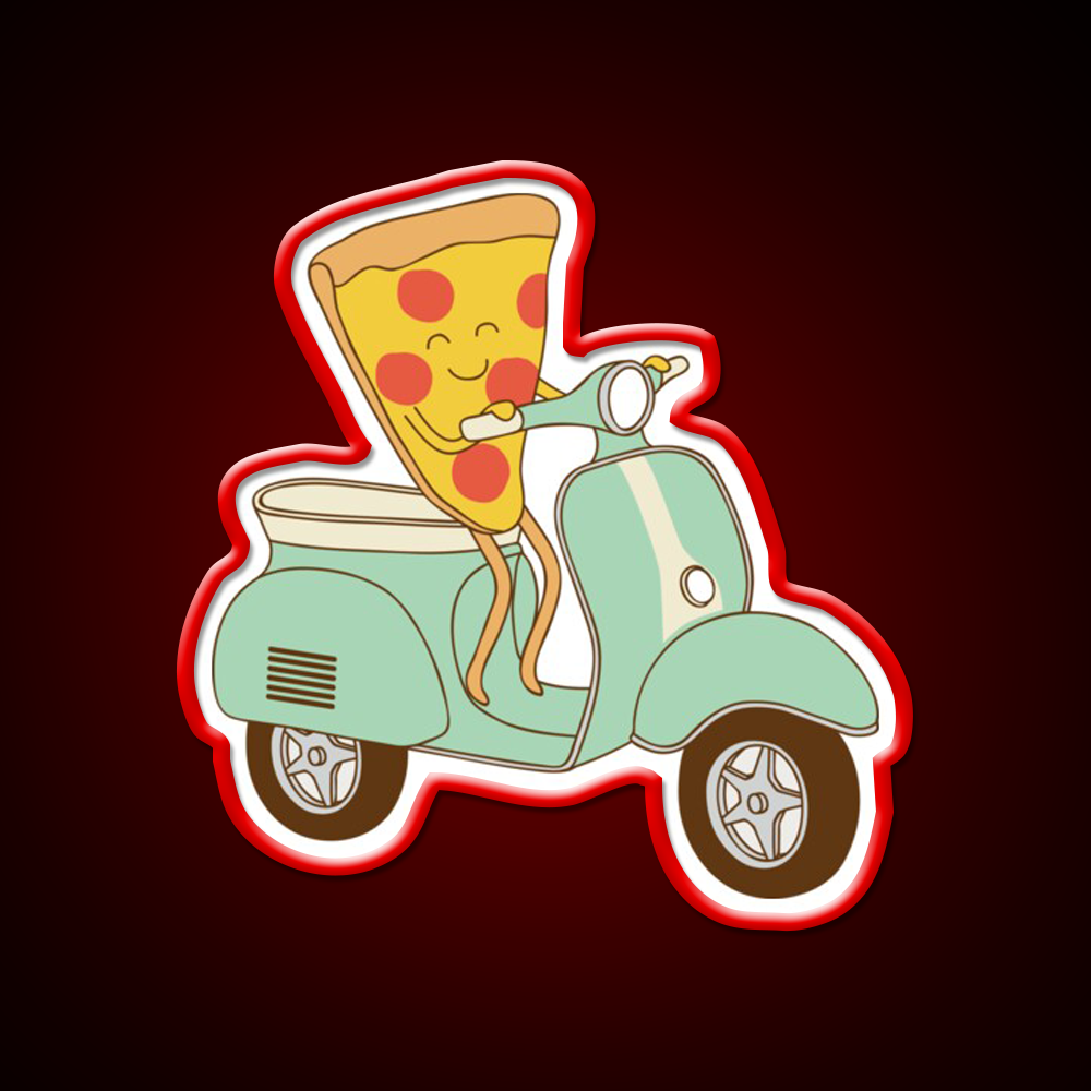 Pizza Delivery Fast Food Led Neon Sign For Burger Place Rgb Color