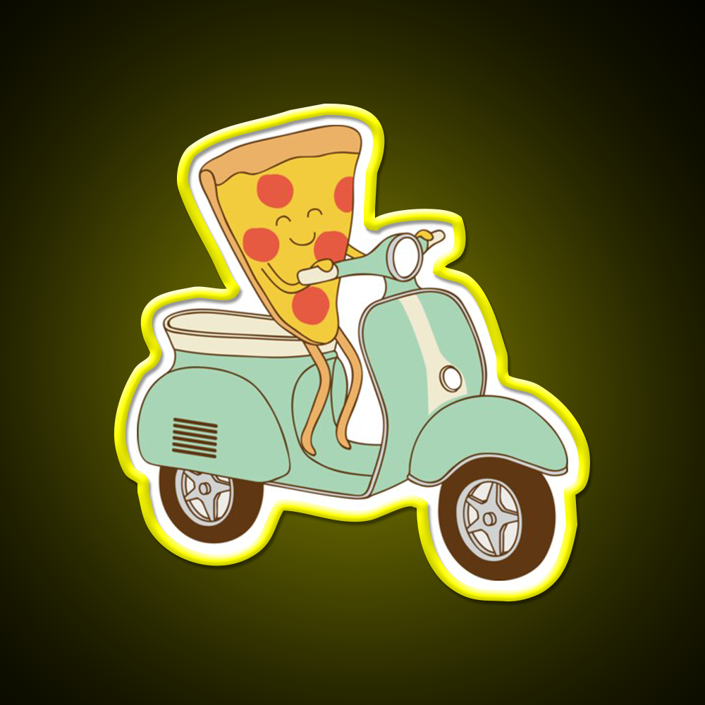 Pizza Delivery Fast Food Led Neon Sign For Burger Place Rgb Color