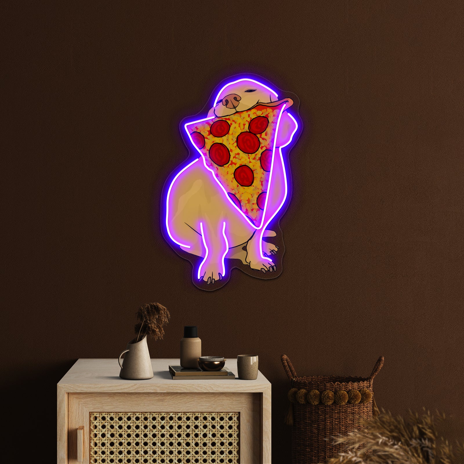 Pizza Dog Artwork Led Neon Signs Custom | Shineneon