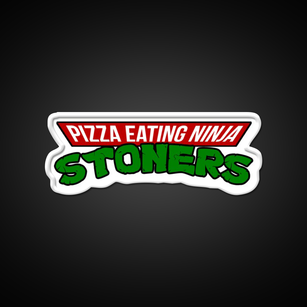 Pizza Eating Ninja Stoners Hemp Inspired Green Leaf Led Neon Sign Rgb Color - LED neon sign view 11