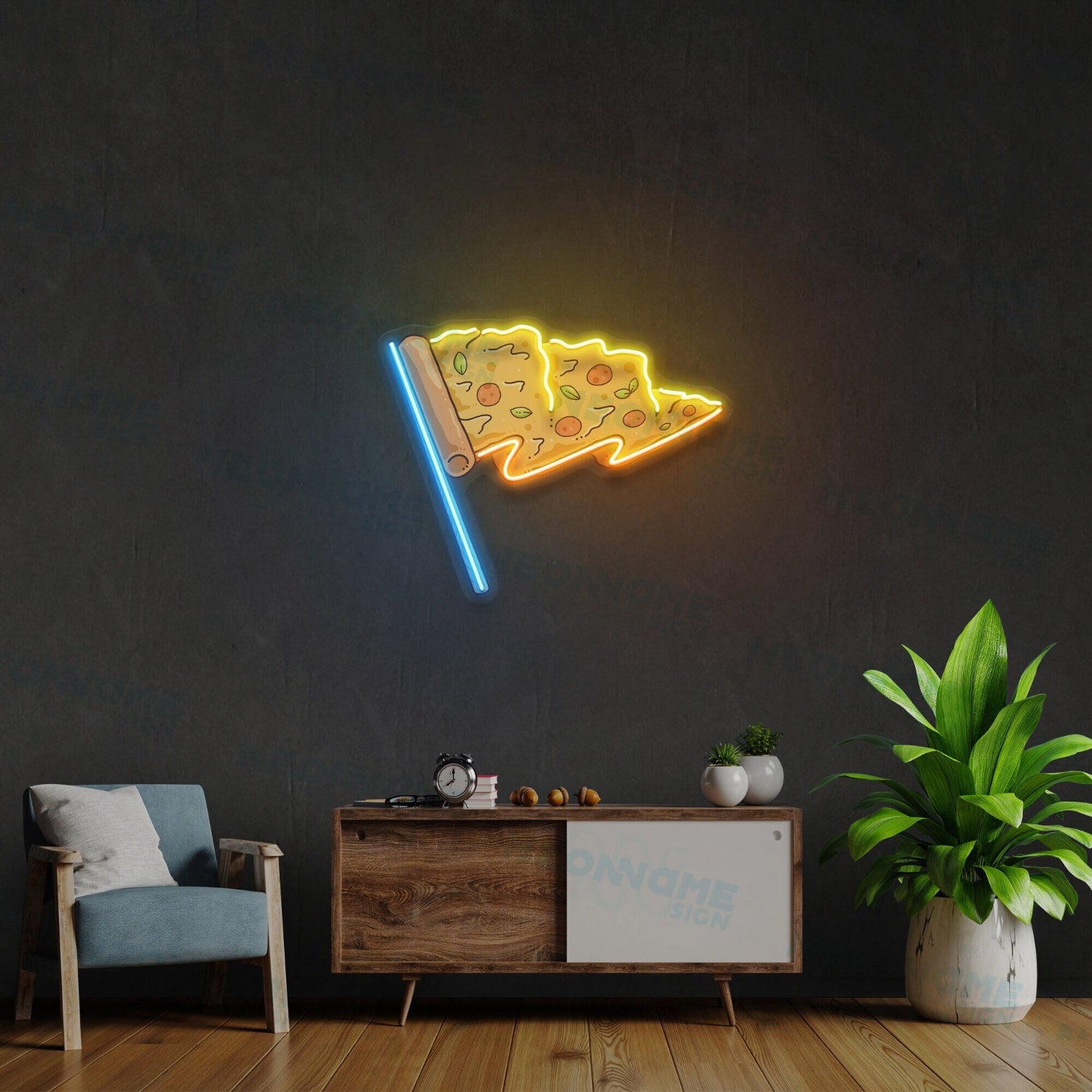 Pizza Flag Led Uv Led Neon Sign Restaurant Wall Decor Pizza Decor | Shineneon