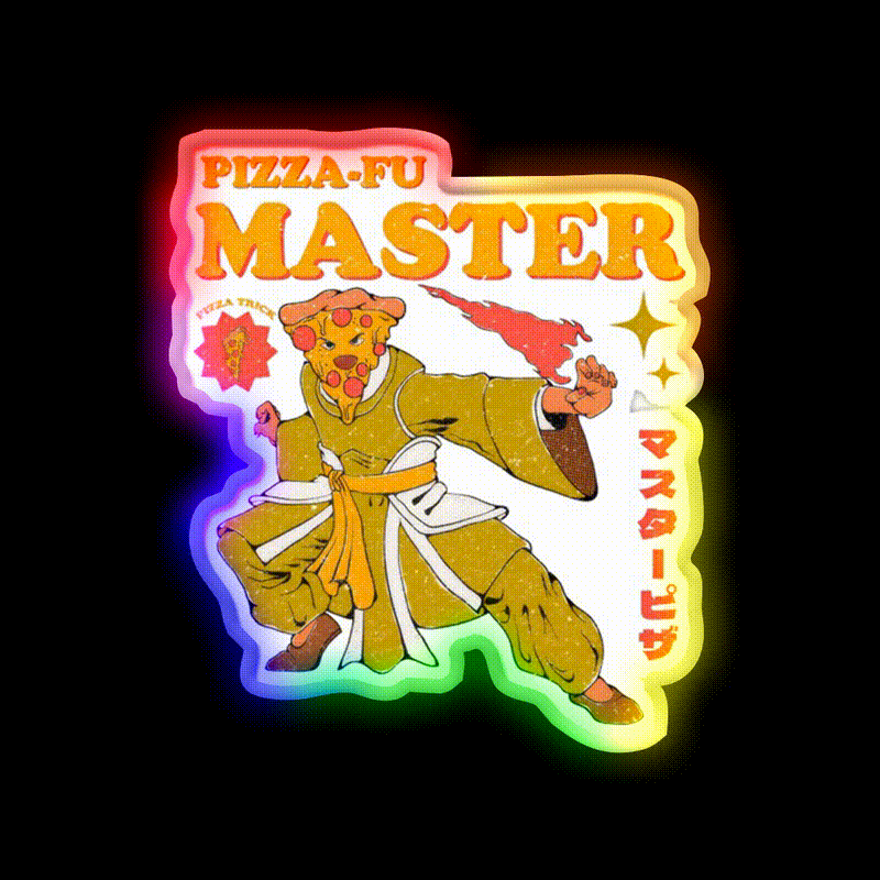 Pizza Fu Master Funny Pizza Led Neon Sign Chinese Food Rgb Color