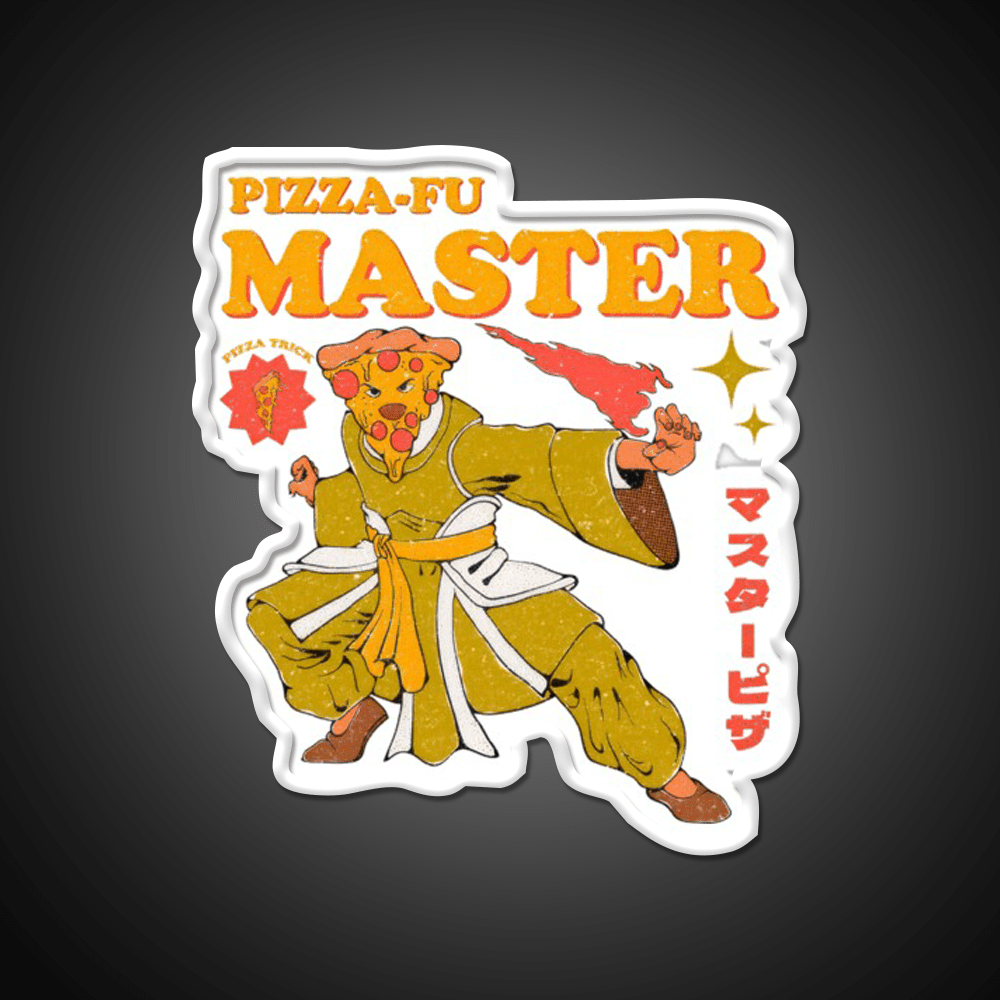 Pizza Fu Master Funny Pizza Led Neon Sign Chinese Food Rgb Color - Shineneon