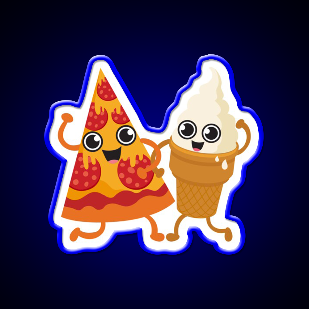 Pizza Ice Cream Fast Food Led Neon Sign For Burger Place Rgb Color