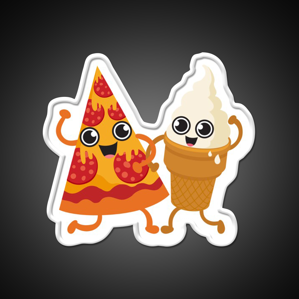 Pizza Ice Cream Fast Food Led Neon Sign For Burger Place Rgb Color